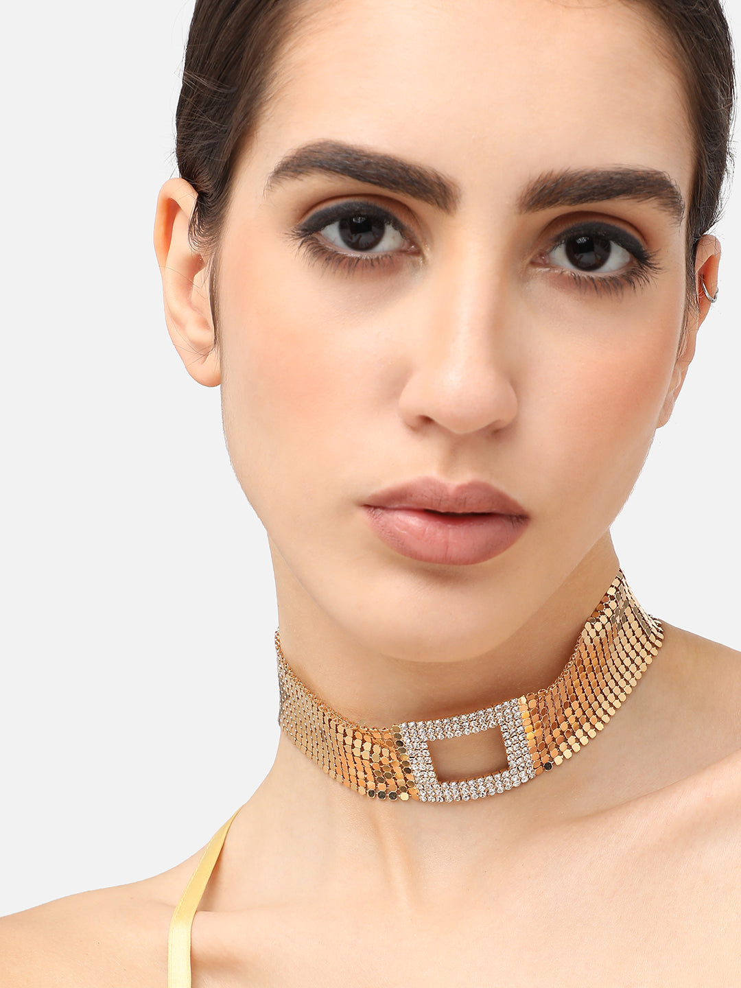 Gold Plated Party Designer Stone Choker Necklace For Women