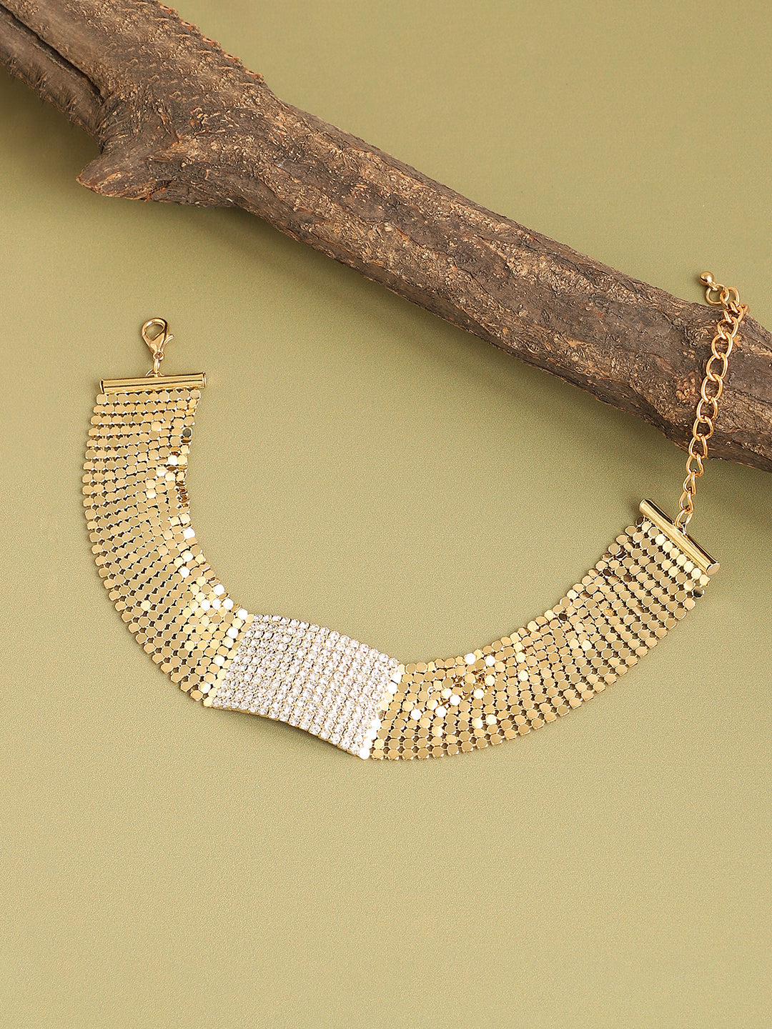 Gold Plated Party Designer Stone Choker Necklace For Women