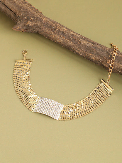 Gold Plated Party Designer Stone Choker Necklace For Women