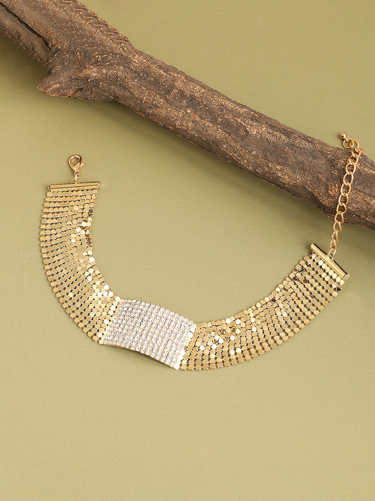 Gold Plated Party Designer Stone Choker Necklace For Women