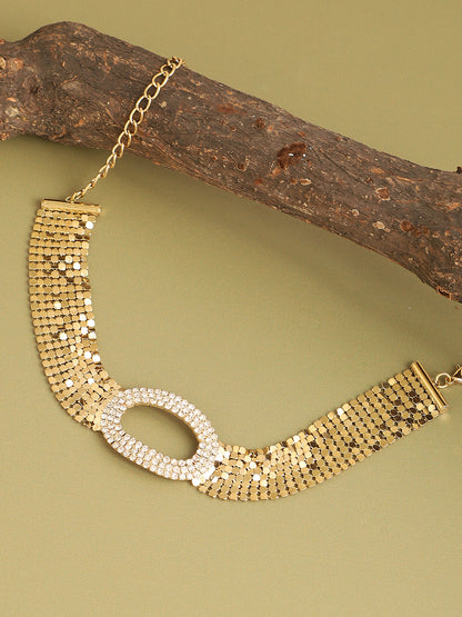 Gold Plated Party Designer Stone Choker Necklace For Women