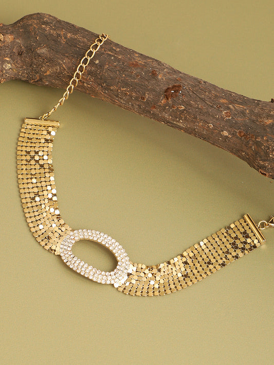 Gold Plated Party Designer Stone Choker Necklace For Women