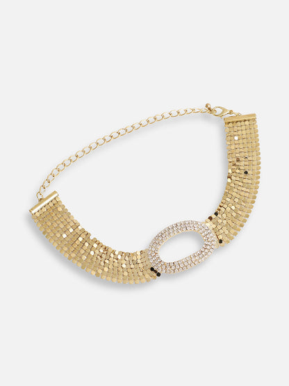 Gold Plated Party Designer Stone Choker Necklace For Women
