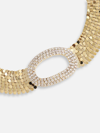Gold Plated Party Designer Stone Choker Necklace For Women