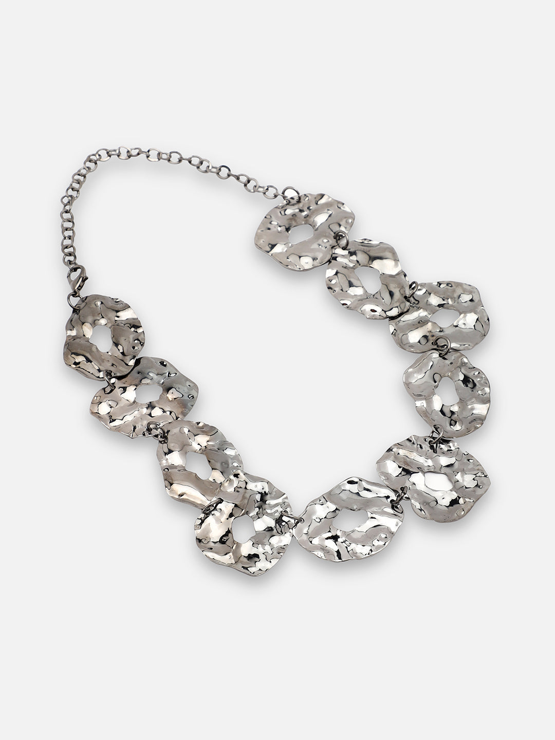 SILVER PLATED PARTY DESIGNER STONE CHOKER NECKLACE FOR WOMEN