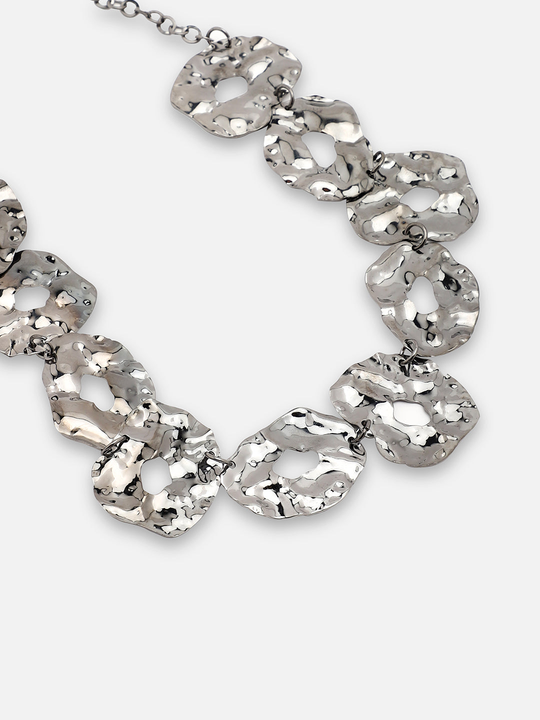 SILVER PLATED PARTY DESIGNER STONE CHOKER NECKLACE FOR WOMEN