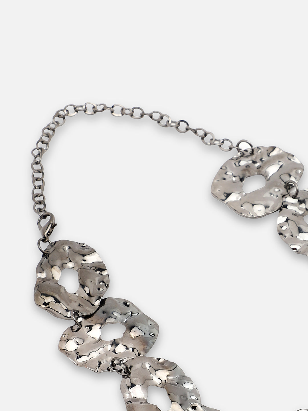 SILVER PLATED PARTY DESIGNER STONE CHOKER NECKLACE FOR WOMEN