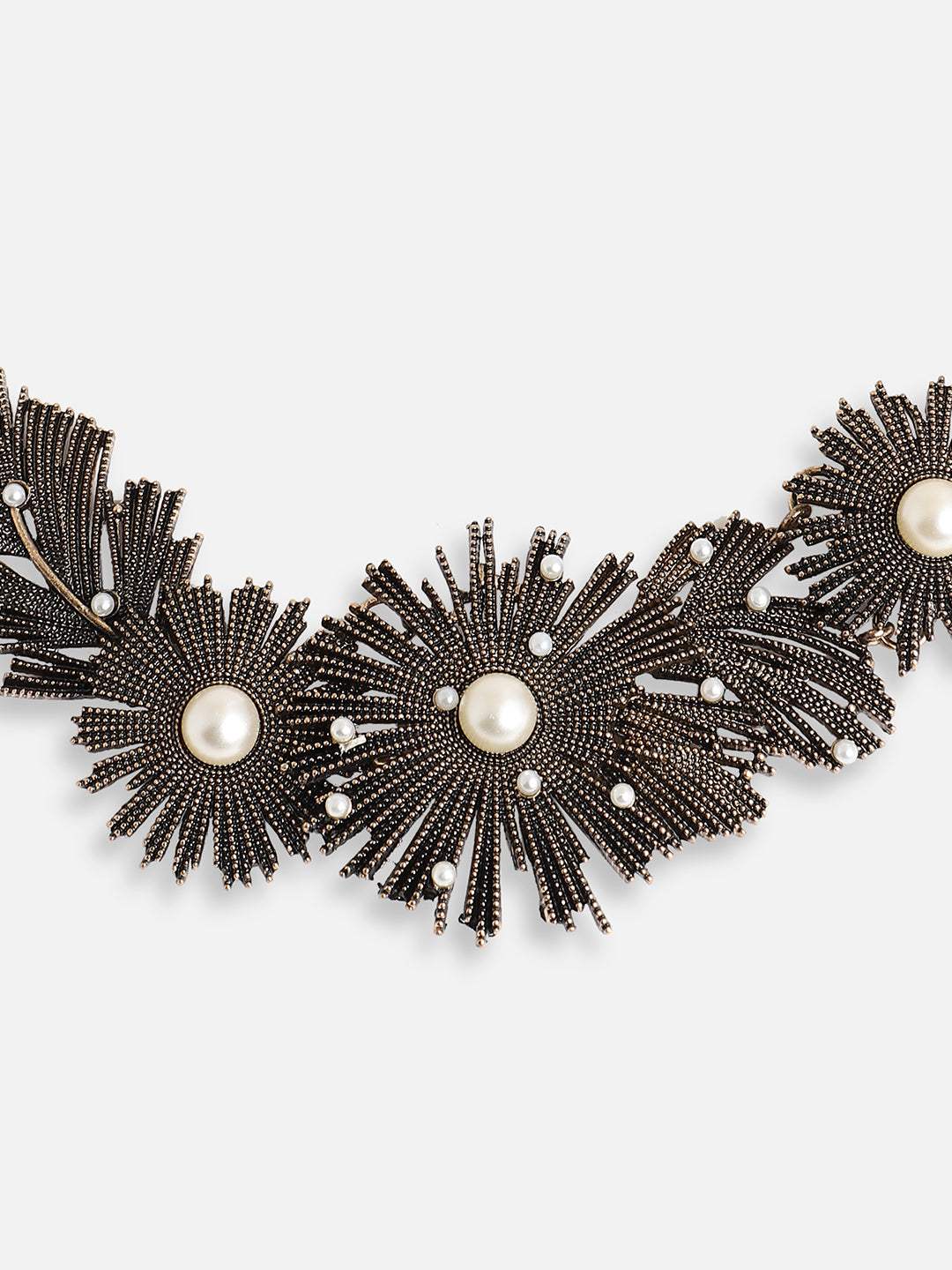 GOLD PLATED PARTY DESIGNER STONE STATEMENT NECKLACE FOR WOMEN