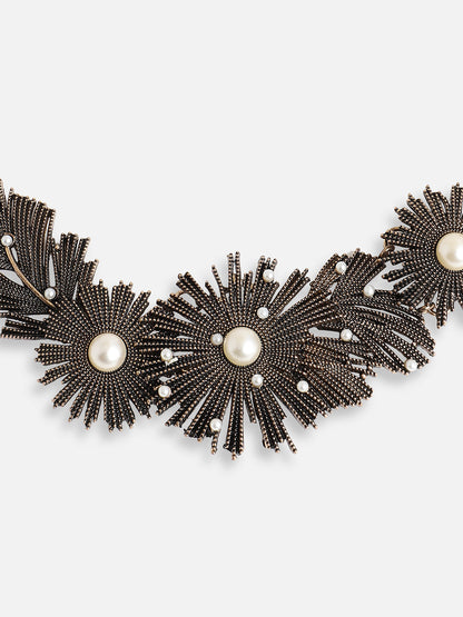 GOLD PLATED PARTY DESIGNER STONE STATEMENT NECKLACE FOR WOMEN