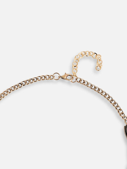 GOLD PLATED PARTY DESIGNER STONE STATEMENT NECKLACE FOR WOMEN