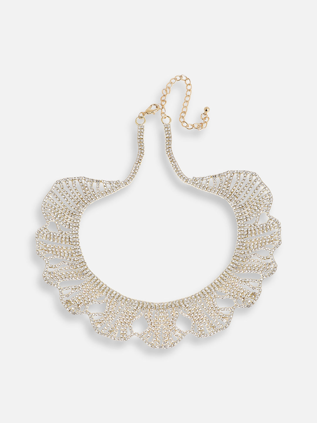 GOLD PLATED PARTY DESIGNER STONE STATEMENT NECKLACE FOR WOMEN