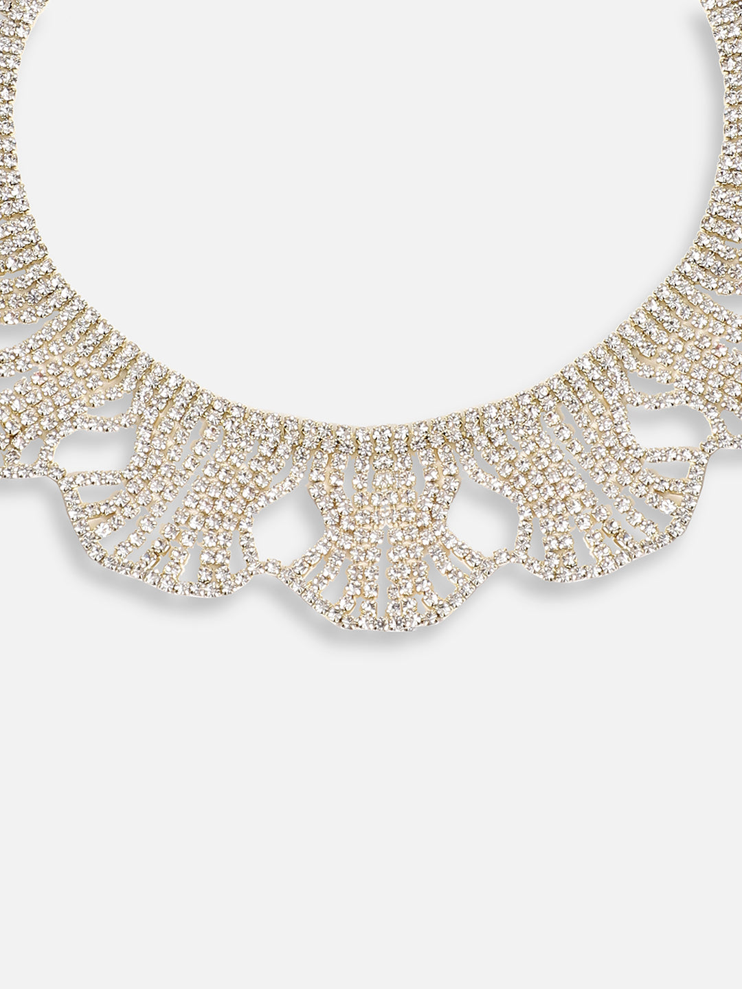 GOLD PLATED PARTY DESIGNER STONE STATEMENT NECKLACE FOR WOMEN