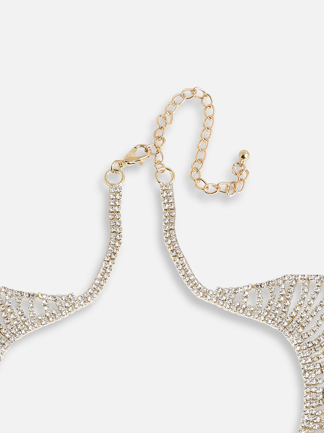 GOLD PLATED PARTY DESIGNER STONE STATEMENT NECKLACE FOR WOMEN
