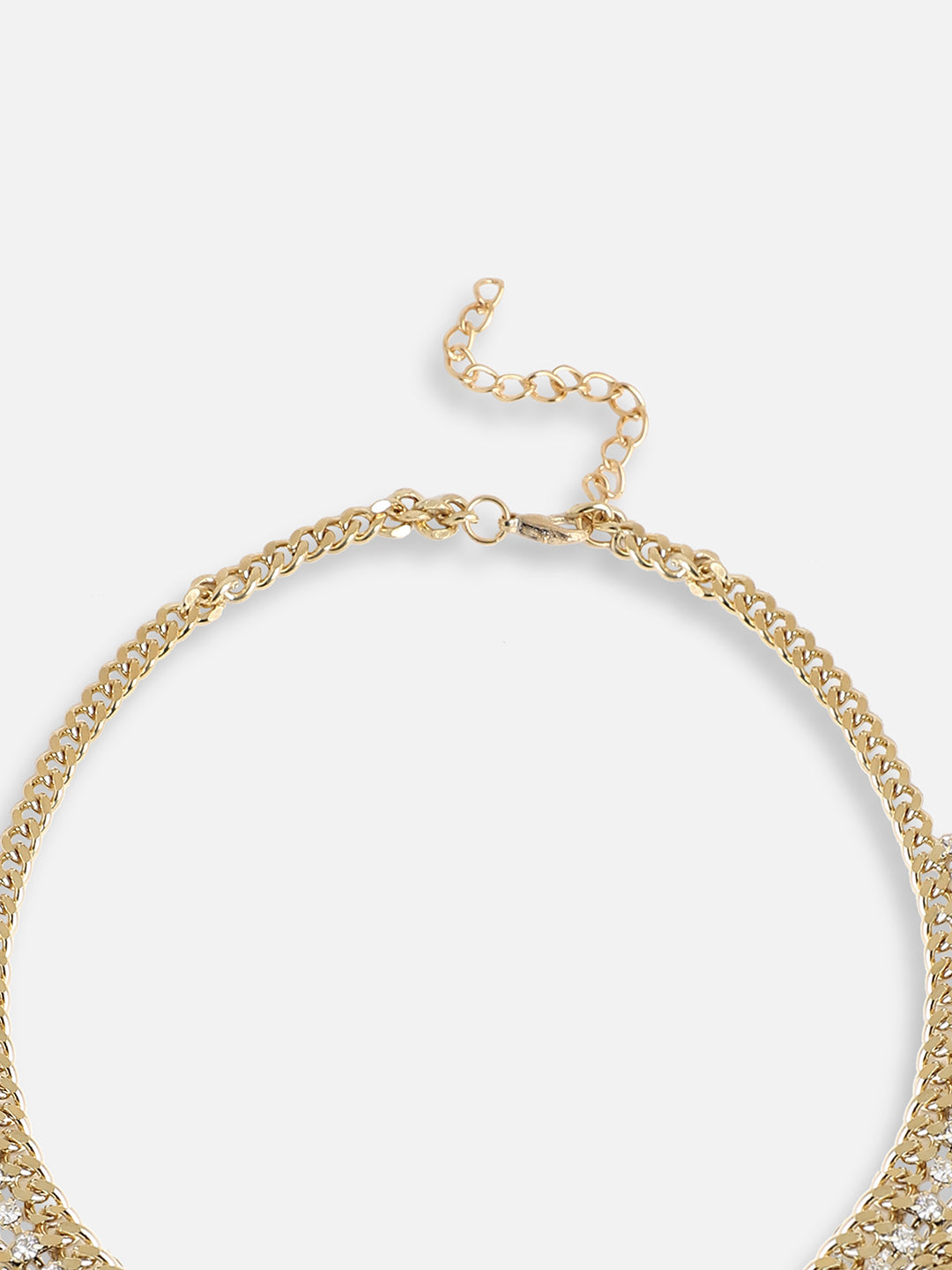 GOLD PLATED PARTY DESIGNER STONE STATEMENT NECKLACE FOR WOMEN
