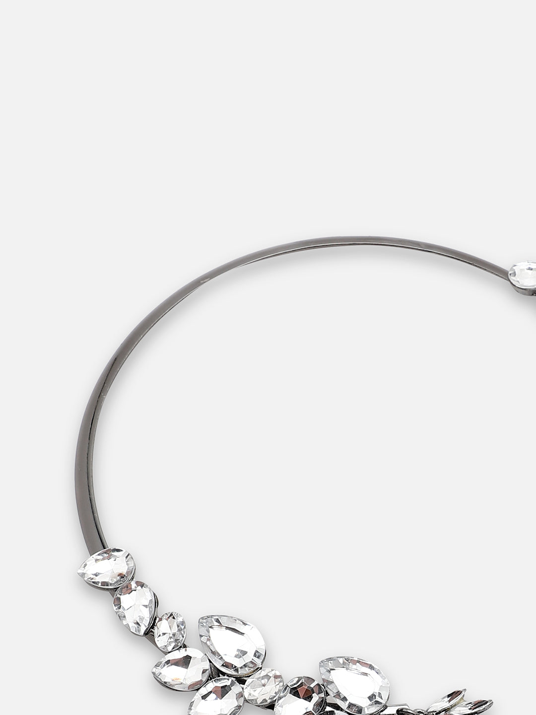 SILVER PLATED PARTY DESIGNER STONE CHOKER NECKLACE FOR WOMEN
