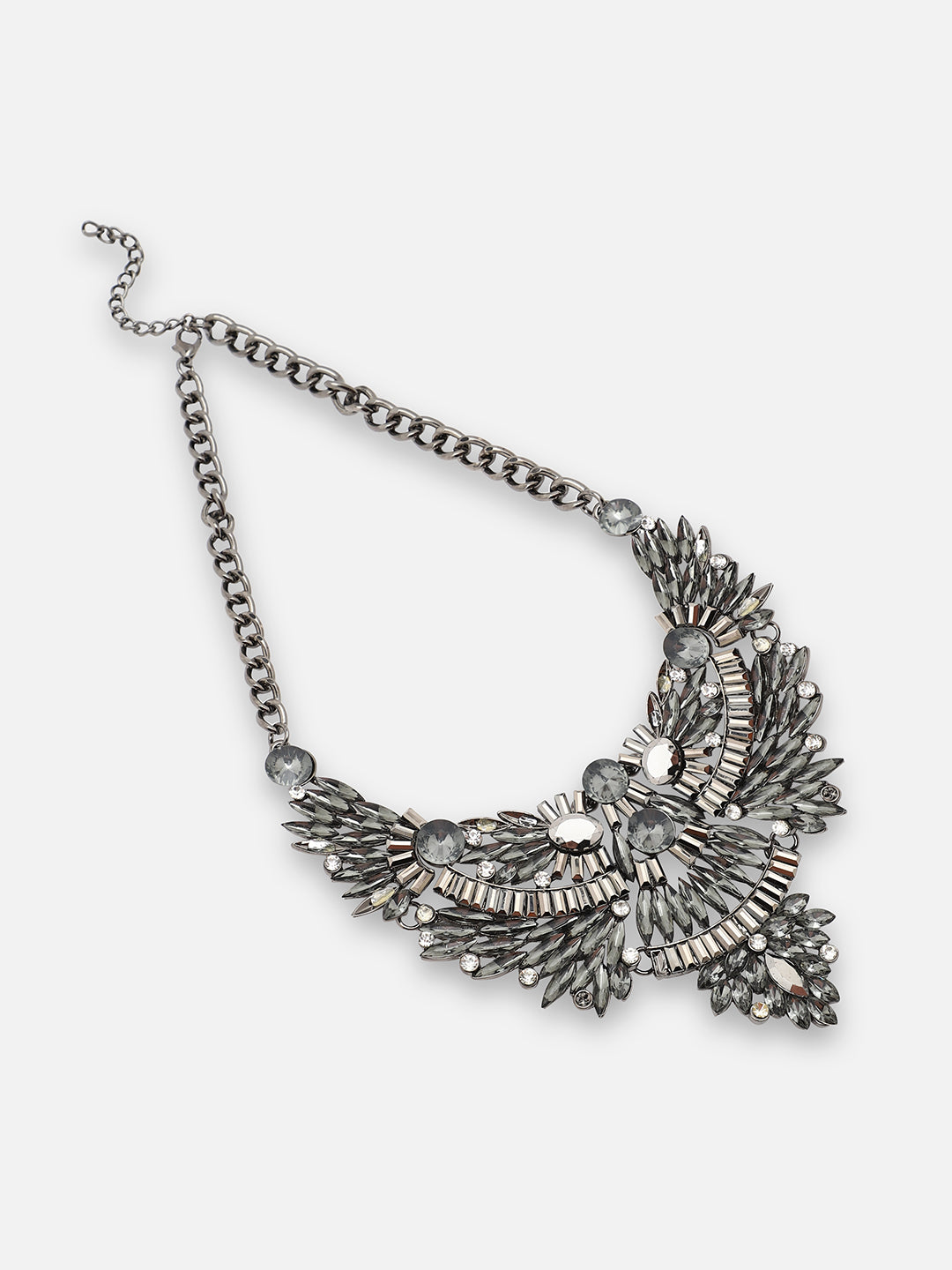 GOLD PLATED PARTY DESIGNER STONE STATEMENT NECKLACE FOR WOMEN