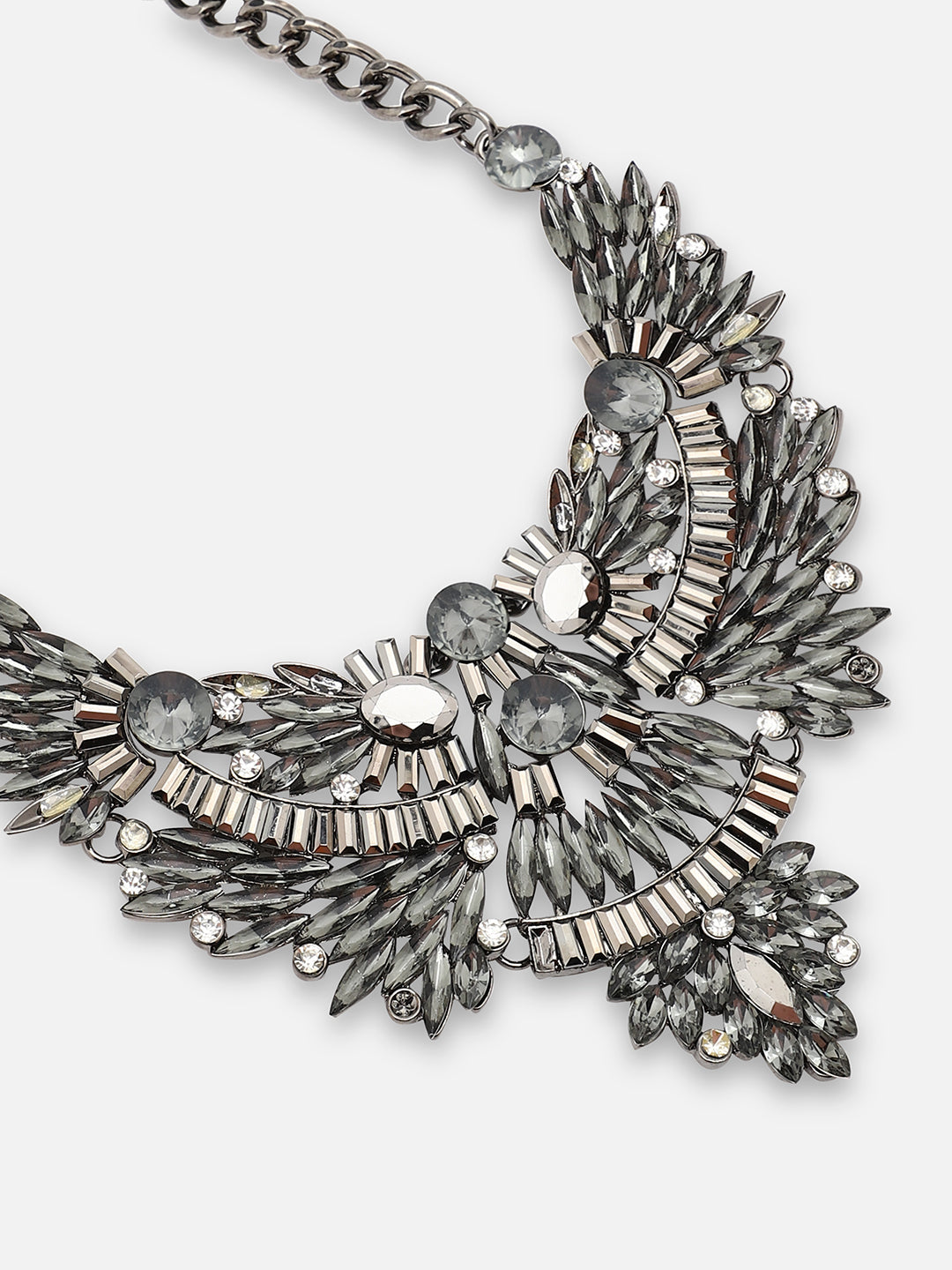 GOLD PLATED PARTY DESIGNER STONE STATEMENT NECKLACE FOR WOMEN