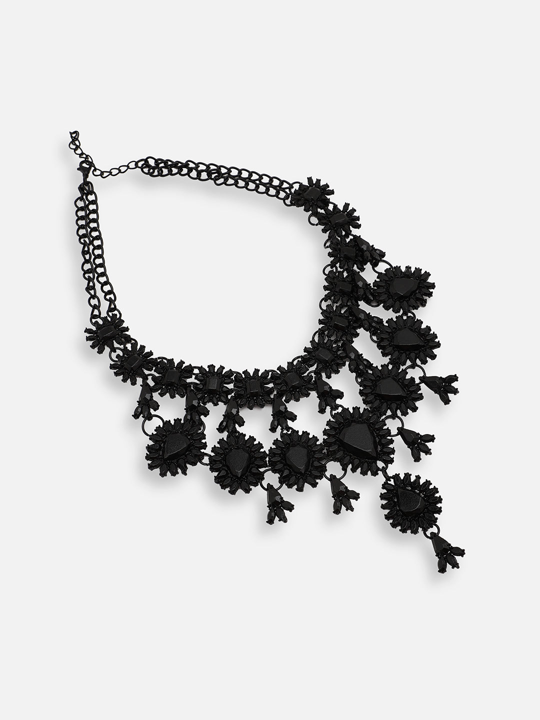 GOLD PLATED PARTY DESIGNER STONE STATEMENT NECKLACE FOR WOMEN