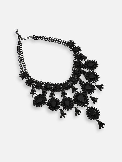 GOLD PLATED PARTY DESIGNER STONE STATEMENT NECKLACE FOR WOMEN
