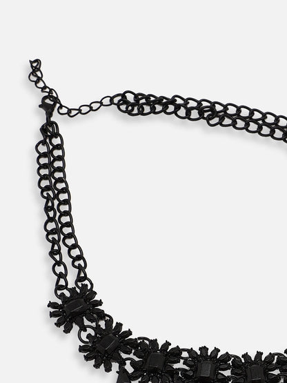 GOLD PLATED PARTY DESIGNER STONE STATEMENT NECKLACE FOR WOMEN