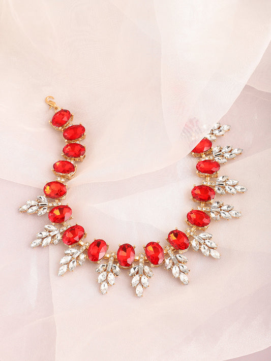 Silver Plated Party Designer Stone Statement Necklace For Women