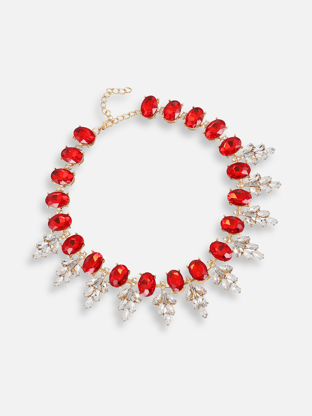 Silver Plated Party Designer Stone Statement Necklace For Women