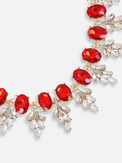 Silver Plated Party Designer Stone Statement Necklace For Women