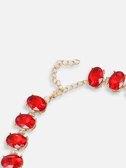 Silver Plated Party Designer Stone Statement Necklace For Women