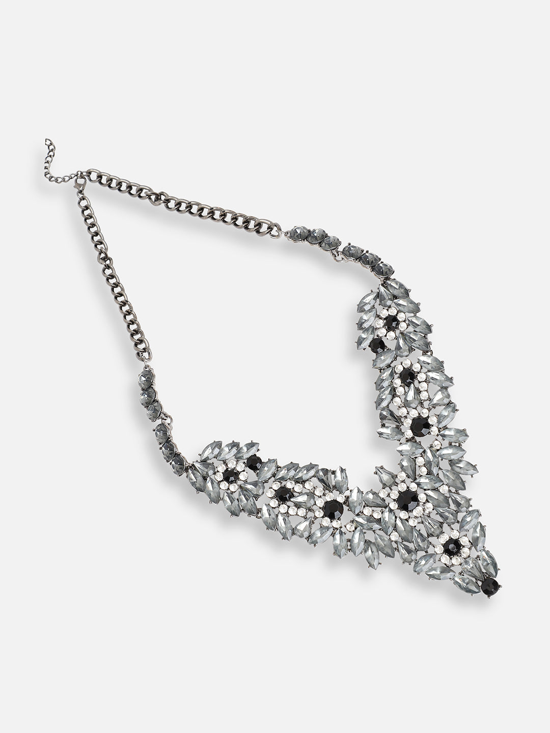GOLD PLATED PARTY DESIGNER STONE STATEMENT NECKLACE FOR WOMEN