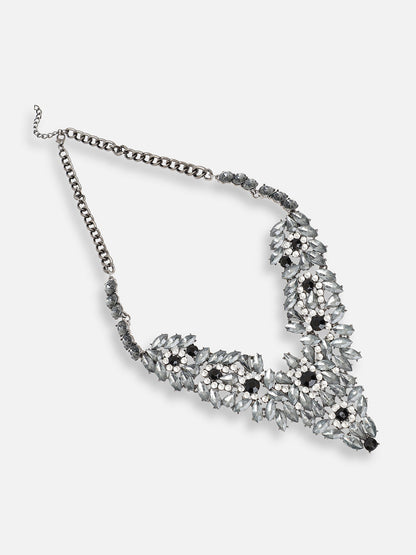 GOLD PLATED PARTY DESIGNER STONE STATEMENT NECKLACE FOR WOMEN