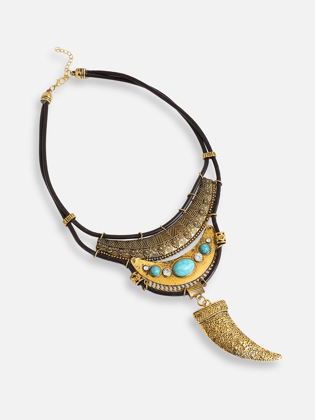 Gold Plated Party Designer Stone Statement Necklace For Women