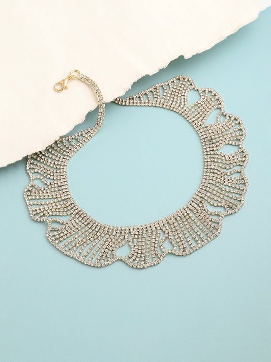 Gold Plated Party Designer Stone Statement Necklace For Women
