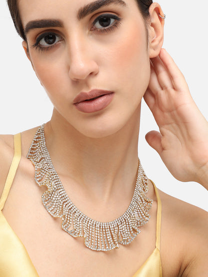 Gold Plated Party Designer Stone Statement Necklace For Women
