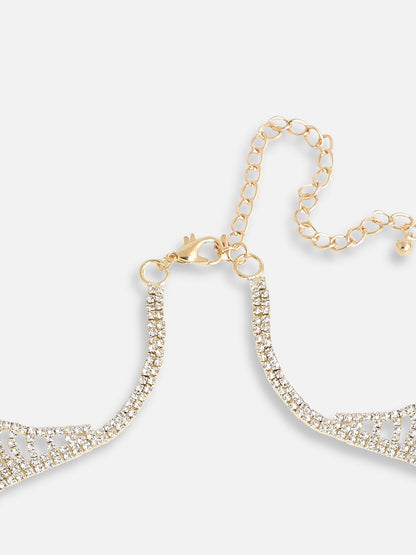 Gold Plated Party Designer Stone Statement Necklace For Women