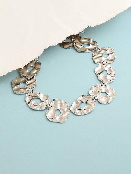 Silver Plated Party Designer Stone Statement Necklace For Women