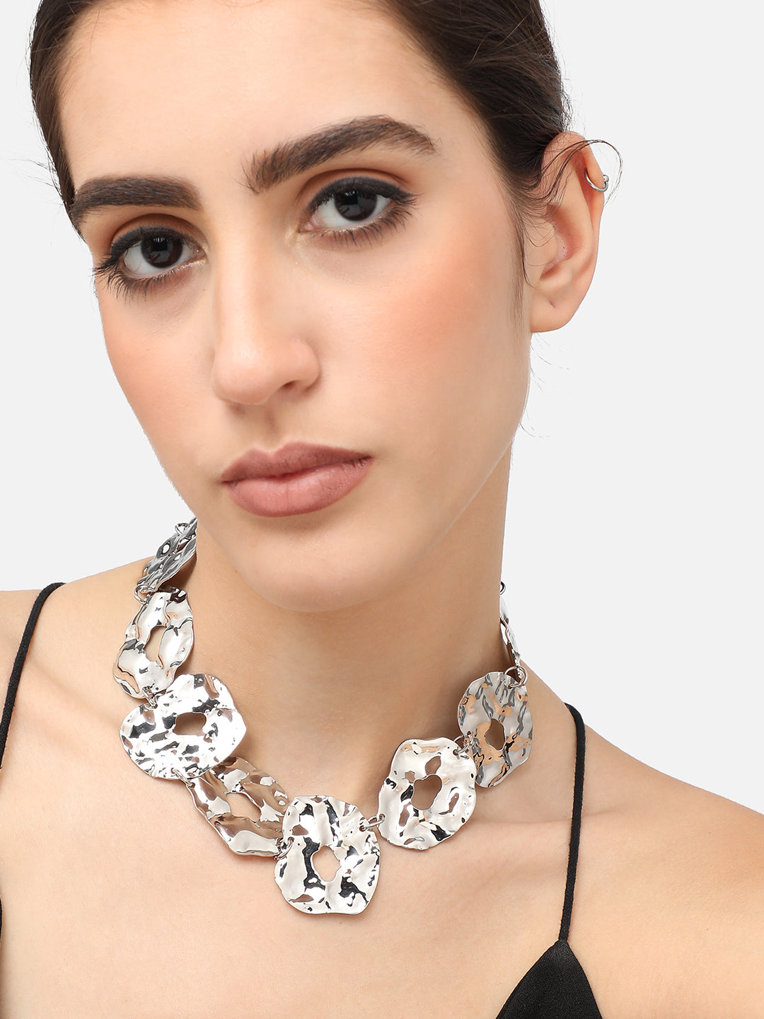 Silver Plated Party Designer Stone Statement Necklace For Women
