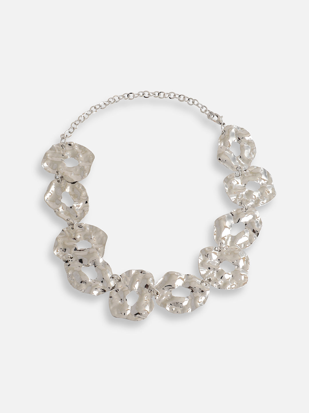 Silver Plated Party Designer Stone Statement Necklace For Women