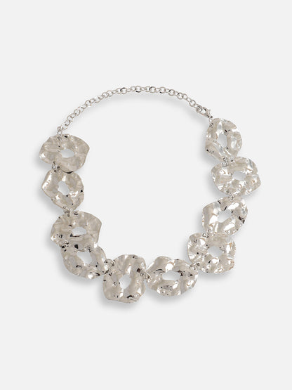 Silver Plated Party Designer Stone Statement Necklace For Women