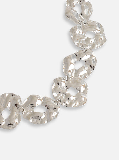 Silver Plated Party Designer Stone Statement Necklace For Women