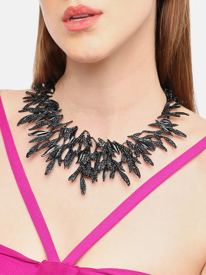GOLD PLATED PARTY DESIGNER STONE STATEMENT NECKLACE FOR WOMEN