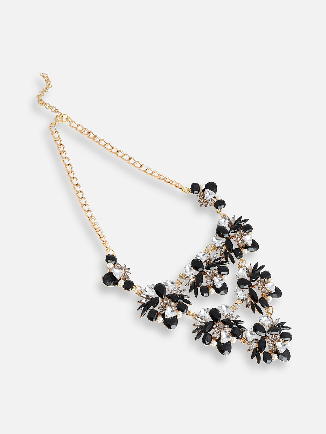 SILVER PLATED PARTY DESIGNER STONE STATEMENT NECKLACE FOR WOMEN