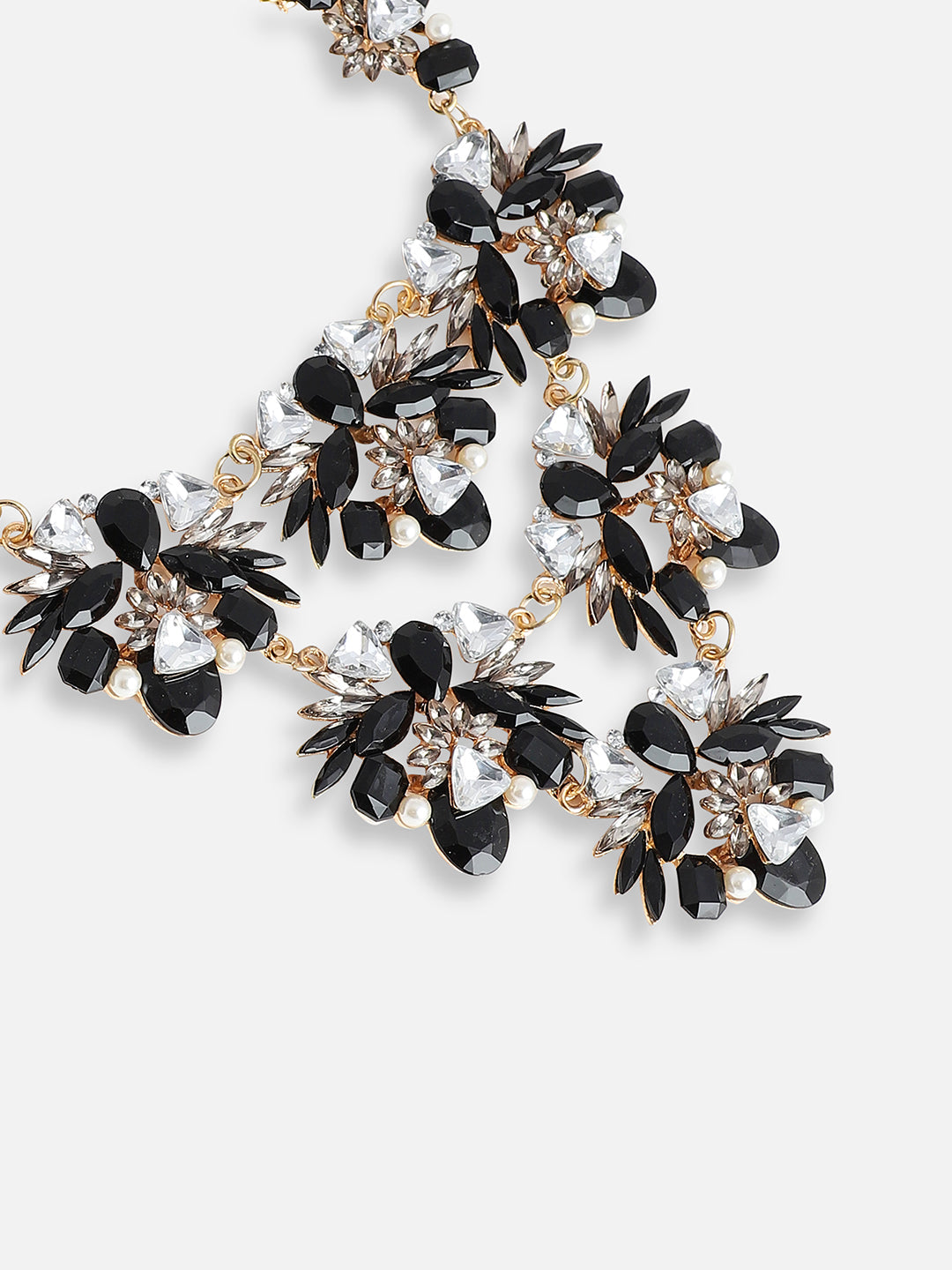 SILVER PLATED PARTY DESIGNER STONE STATEMENT NECKLACE FOR WOMEN