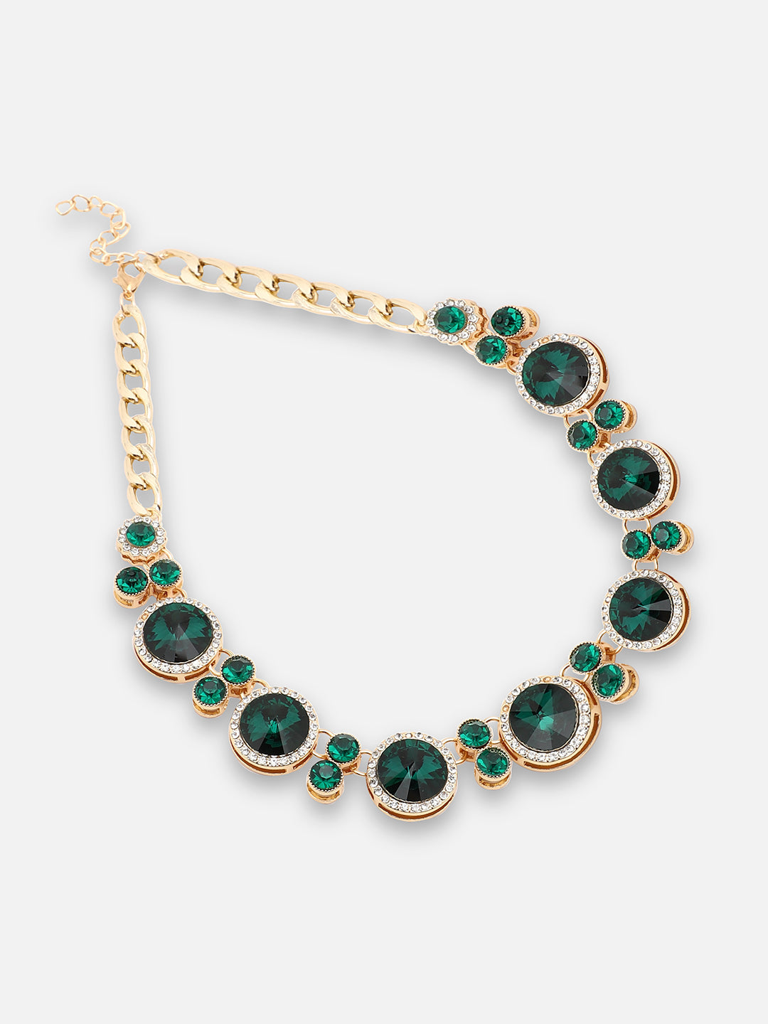 SILVER PLATED PARTY DESIGNER STONE STATEMENT NECKLACE FOR WOMEN