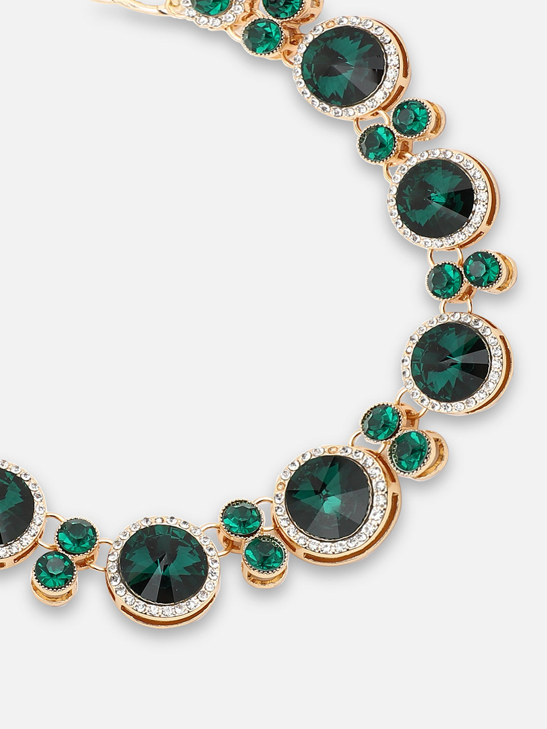 SILVER PLATED PARTY DESIGNER STONE STATEMENT NECKLACE FOR WOMEN