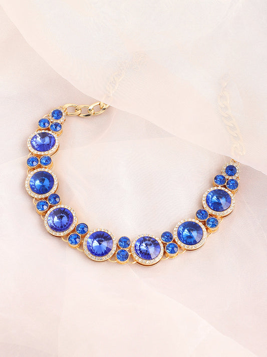 Gold Plated Party Designer Stone Statement Necklace For Women