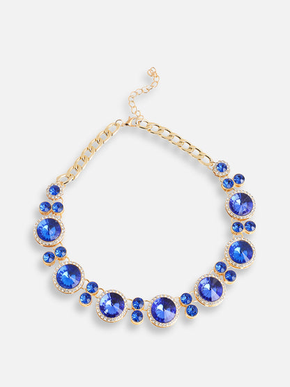 Gold Plated Party Designer Stone Statement Necklace For Women