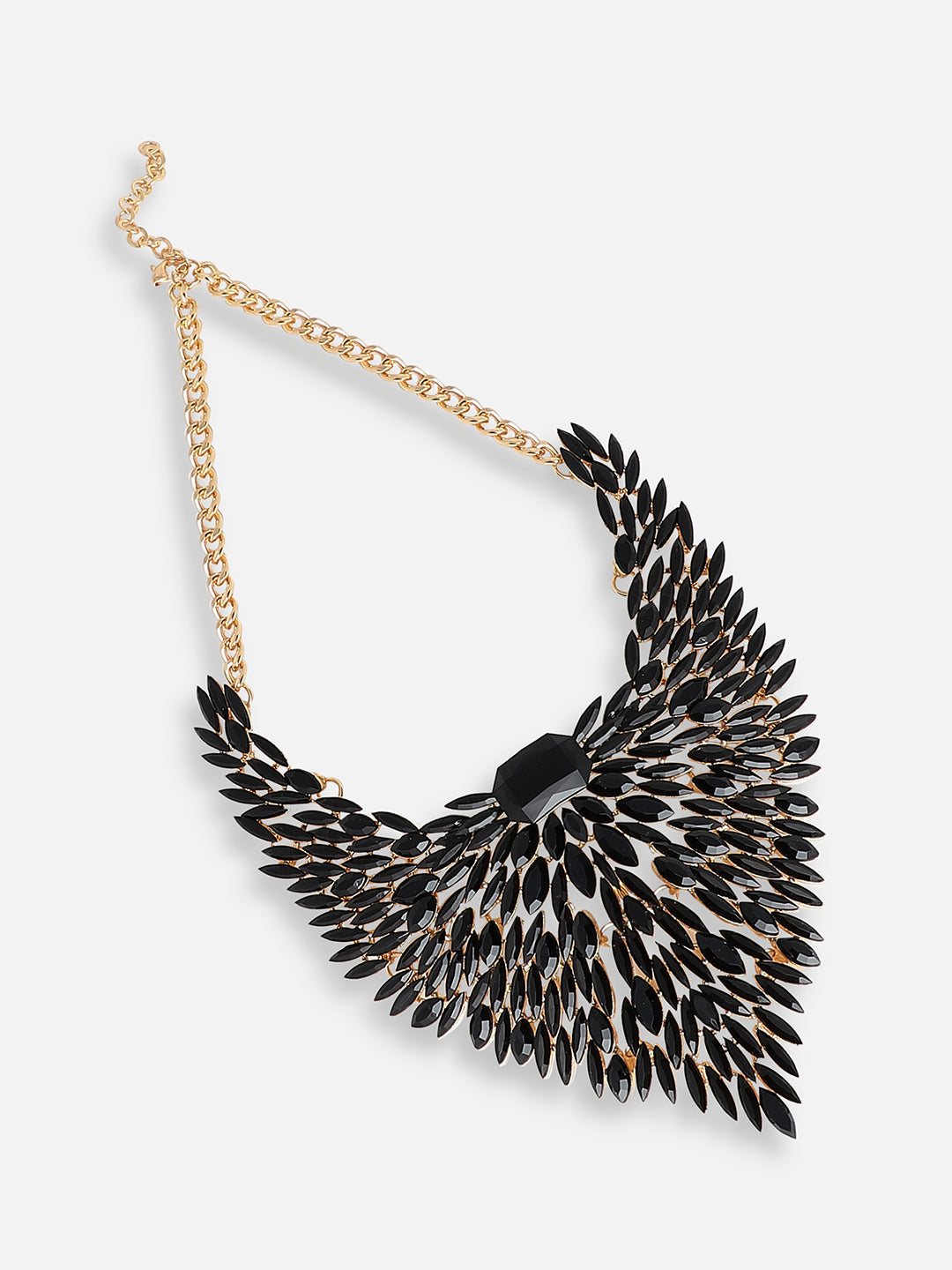 GOLD PLATED PARTY DESIGNER STONE STATEMENT NECKLACE FOR WOMEN