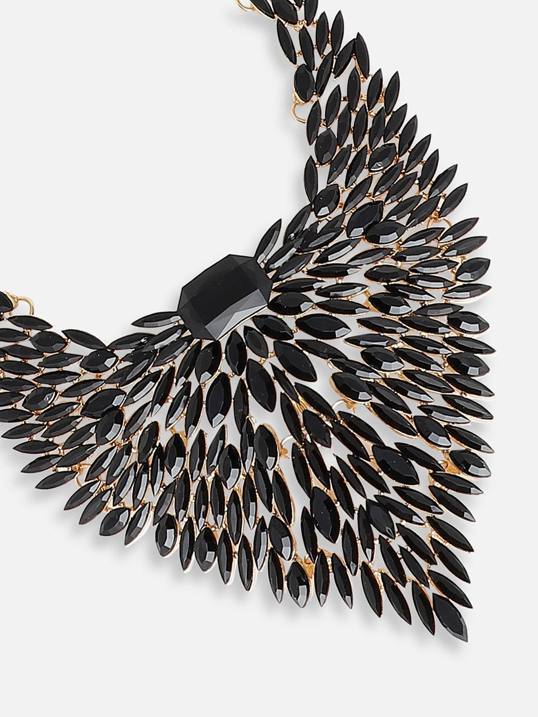 GOLD PLATED PARTY DESIGNER STONE STATEMENT NECKLACE FOR WOMEN