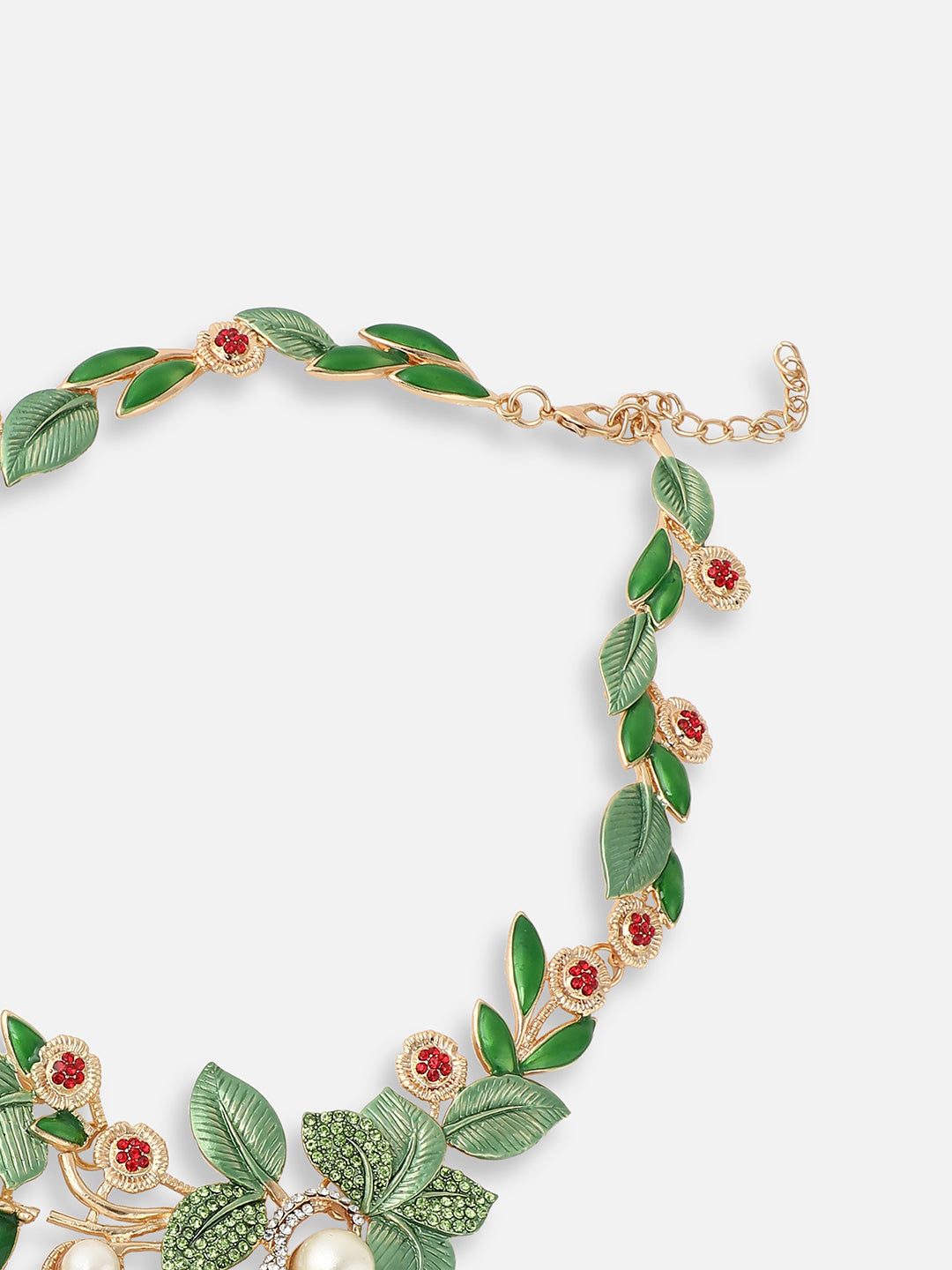 GOLD PLATED DESIGNER STONE PARTY NECKLACE FOR WOMEN