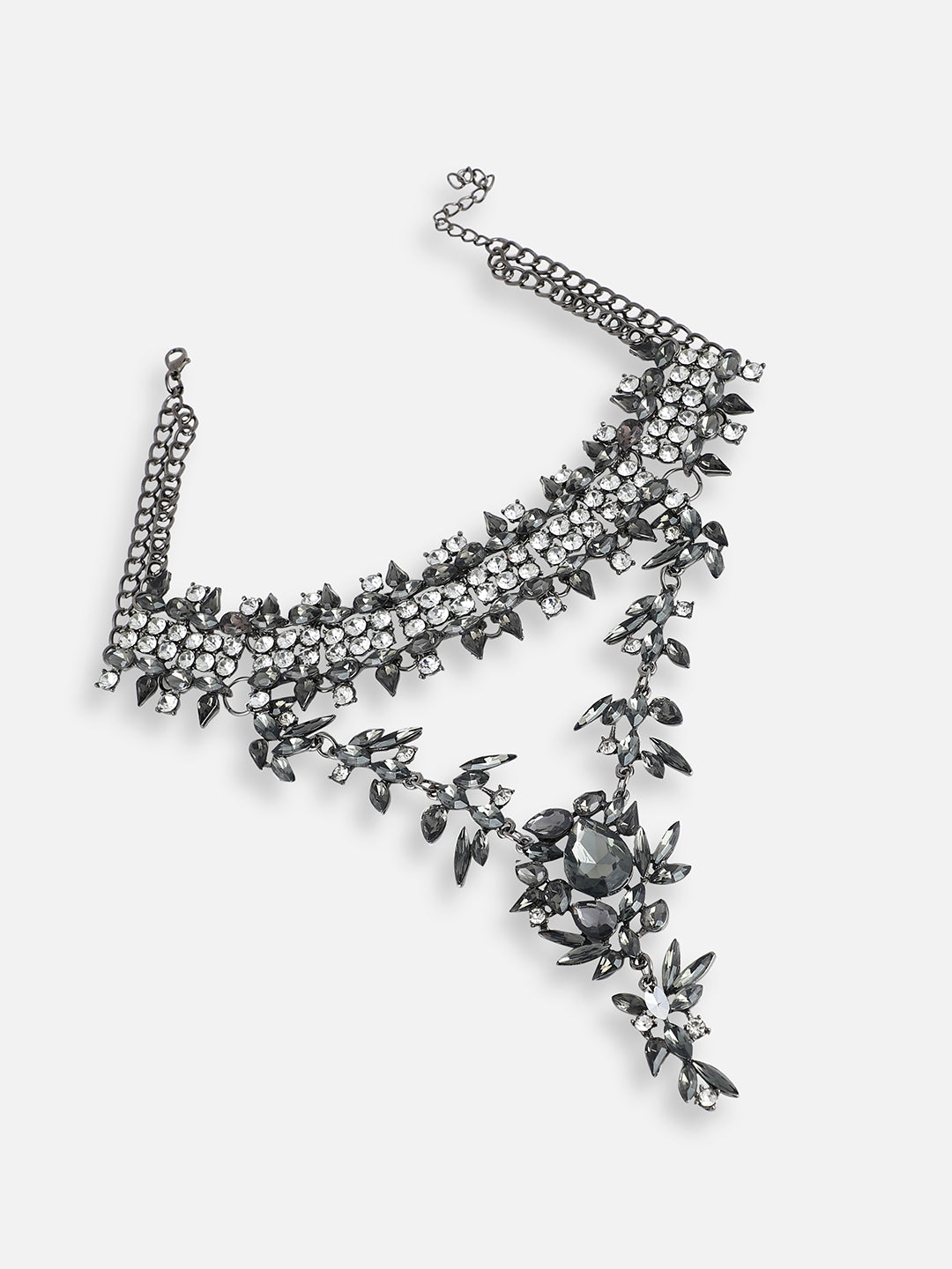 GOLD PLATED PARTY DESIGNER STONE STATEMENT NECKLACE FOR WOMEN